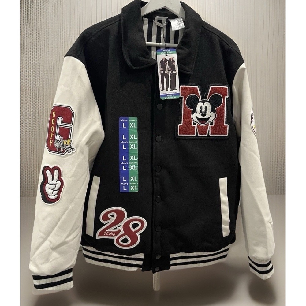 Disney Costco Varsity Letterman Jacket Mickey Mouse Men's XXL Womens XXL Patches